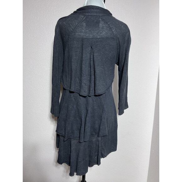 Anthropologie Angel of the North Knit Longline Gray Cardigan Sweater S Tiered - Picture 4 of 7